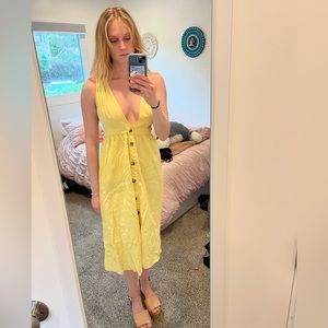 Urban Outfitters yellow jean dress